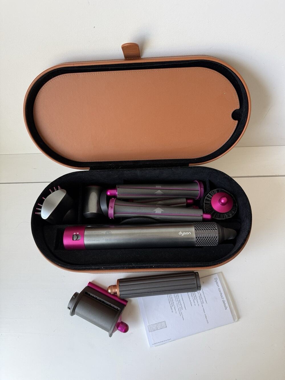 Dyson Airwrap Complete Hair Styler Set - Nickel/Fuchsia TESTED WORKS Clean HS01